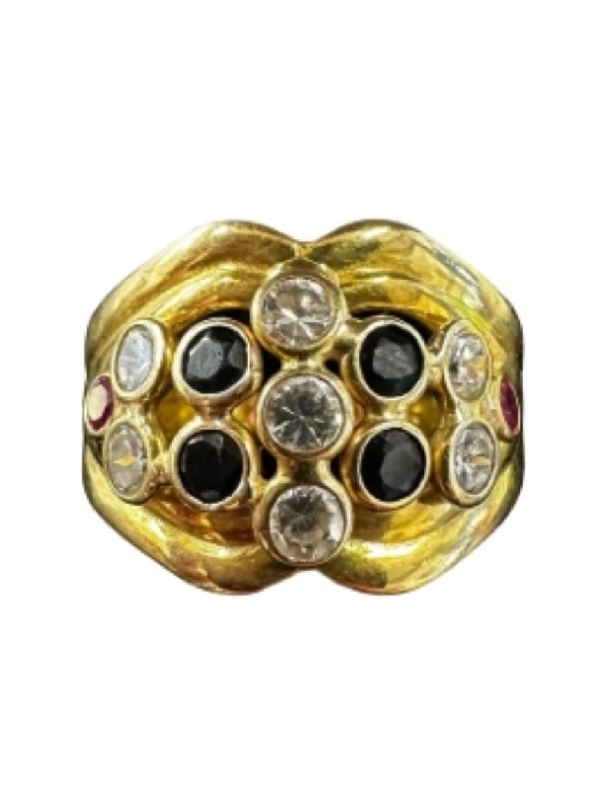 OR BAGUE OR JAUNE AVEC PIERRES 750/1000 4.20GRS 
