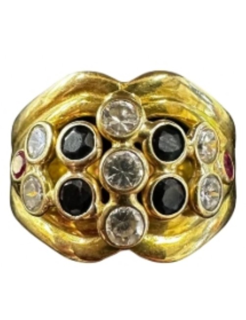 OR BAGUE OR JAUNE AVEC PIERRES 750/1000 4.20GRS 