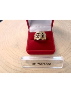 OR BAGUE OR JAUNE AVEC PIERRES 750/1000 4.20GRS 