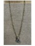 OR CHAINE + PENDENTIF PIERRE BLEUE OR JAUNE 375/1000 3.65GRS