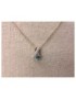 OR CHAINE + PENDENTIF PIERRE BLEUE OR JAUNE 375/1000 3.65GRS