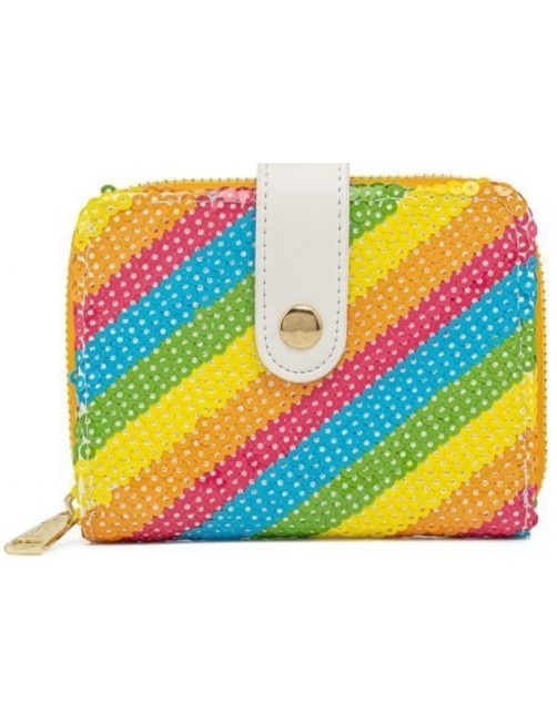 PORTEFEUILLE LOUNGEFLY SEQUIN RAINBOW