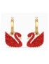 BOUCLES OREILLES SWAROVSKI CYGNE ROUGE