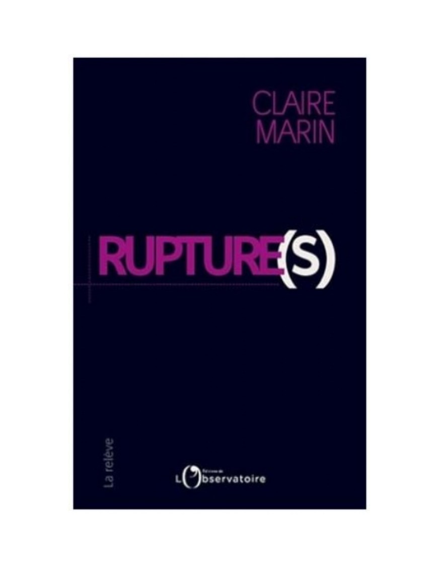 LIVRE RUPTURE(S) - CLAIRE MARIN 