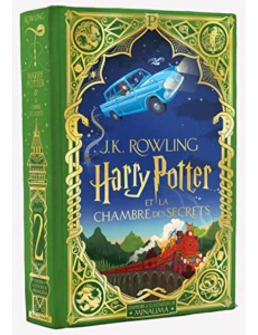 LIVRE HARRY POTTER ET LA CHAMBRE DES SECRETS  (ILLUSTRATIONS DE MINALIMA)