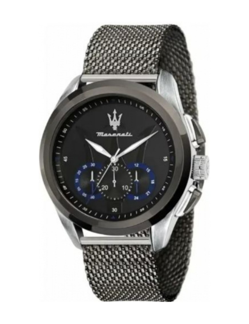  MONTRE CHRONOGRAPHE HOMME MASERATI TRAGUARDO R8873612006 GUNMETAL BRACELET EN MAILLE MILANAISE