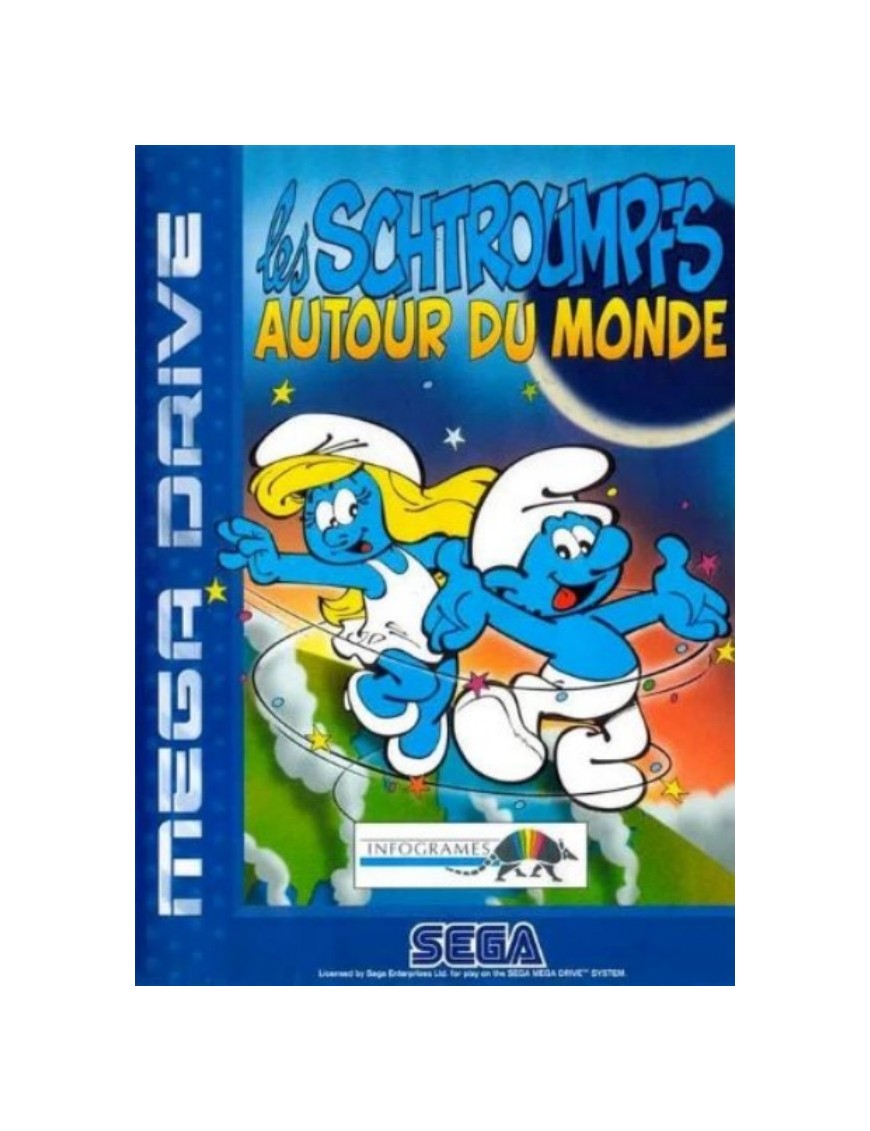 JEU MEGA DRIVE LES SCHTROUMPFS AUTOUR DU MONDE 