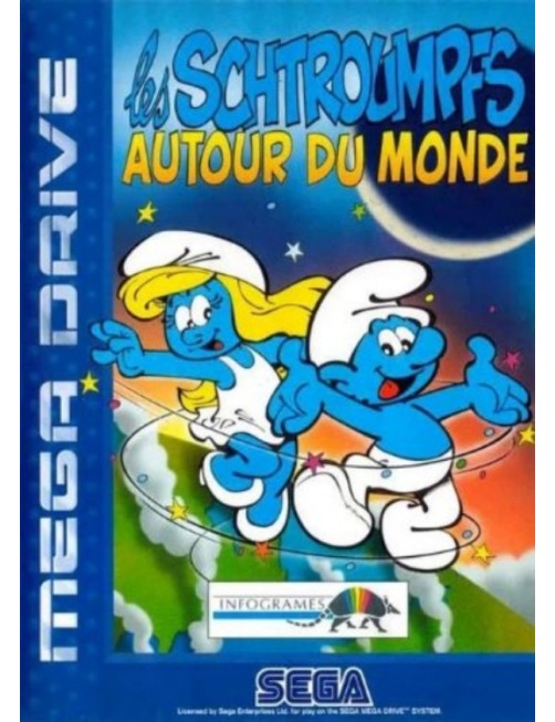 JEU MEGA DRIVE LES SCHTROUMPFS AUTOUR DU MONDE 