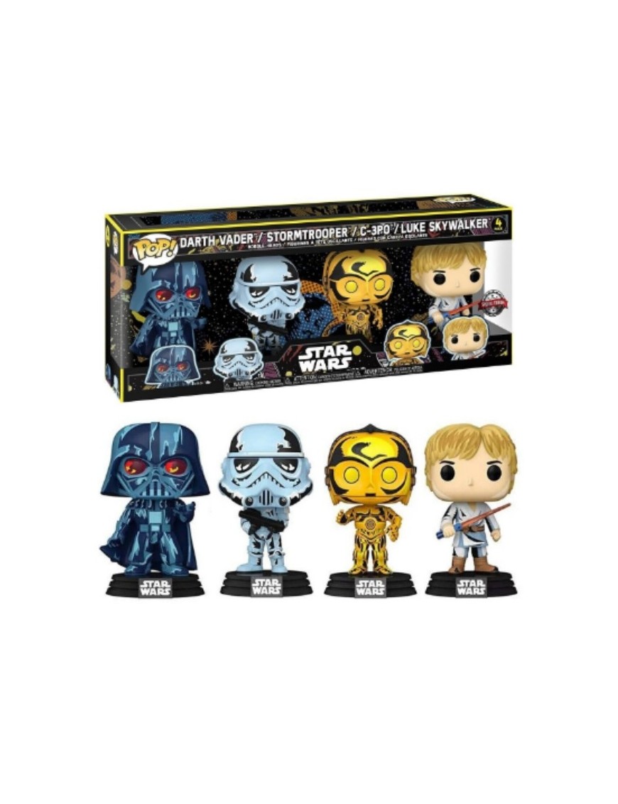POP FIGURINE FUNKO POP STAR WARS PACK 4 VADER STORMTROOPER SKYWALKER 