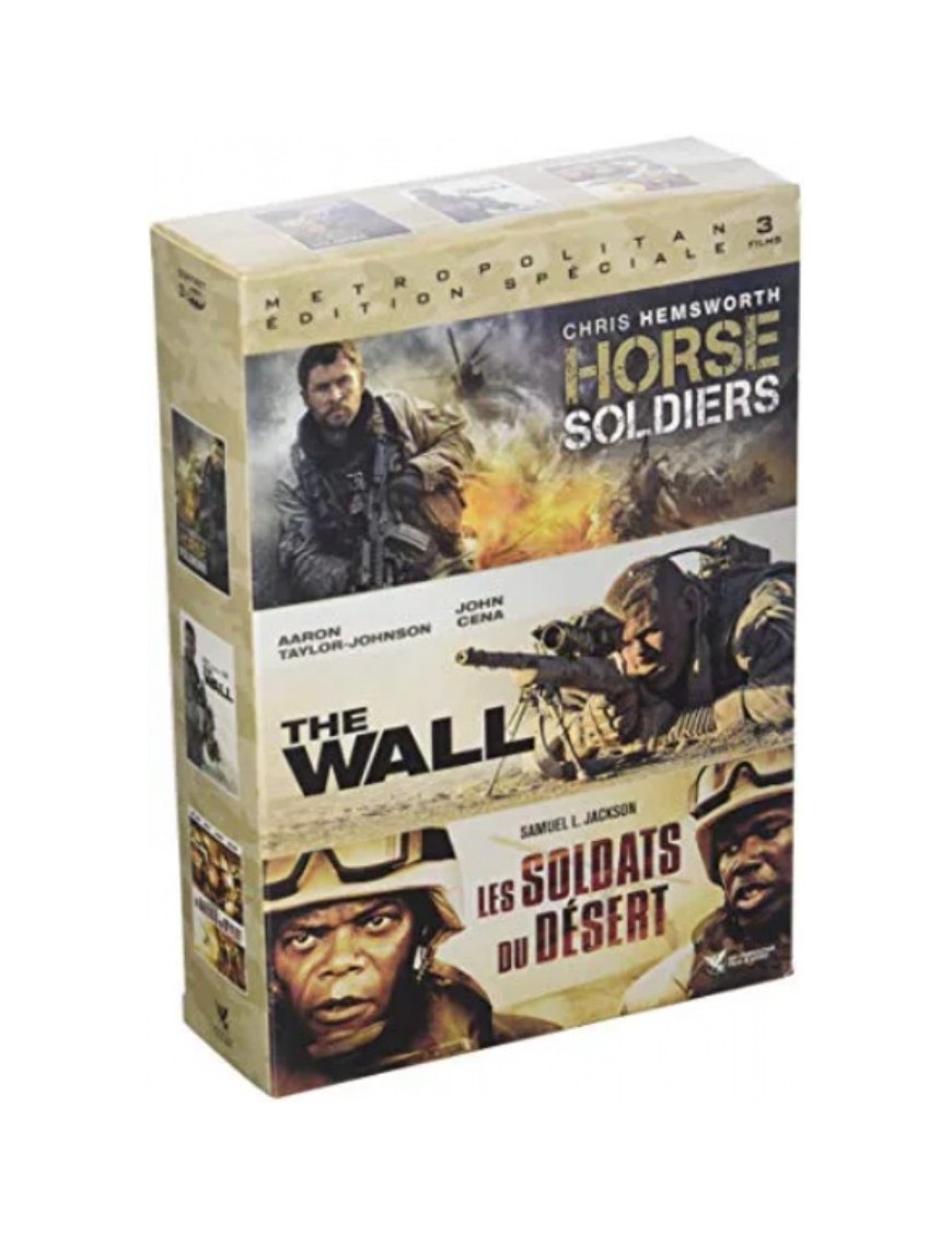 DVD COFFRET GUERRES DU 21EME SIECLE 3 FILMS - HORSE SOLDIERS   THE WALL   LES SOLDATS DU DESERT