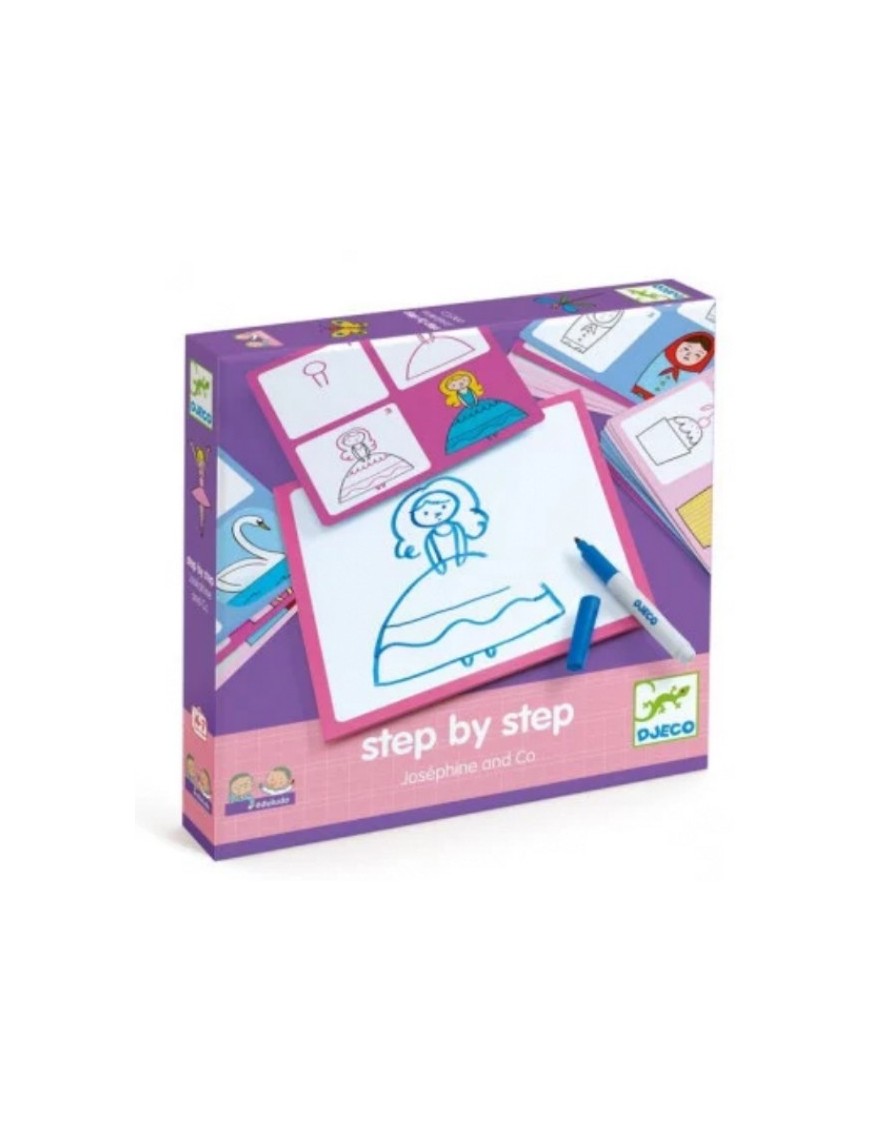 JEU APPRENDRE A DESSINER STEP BY STEP JOSEPHINE AND CO 