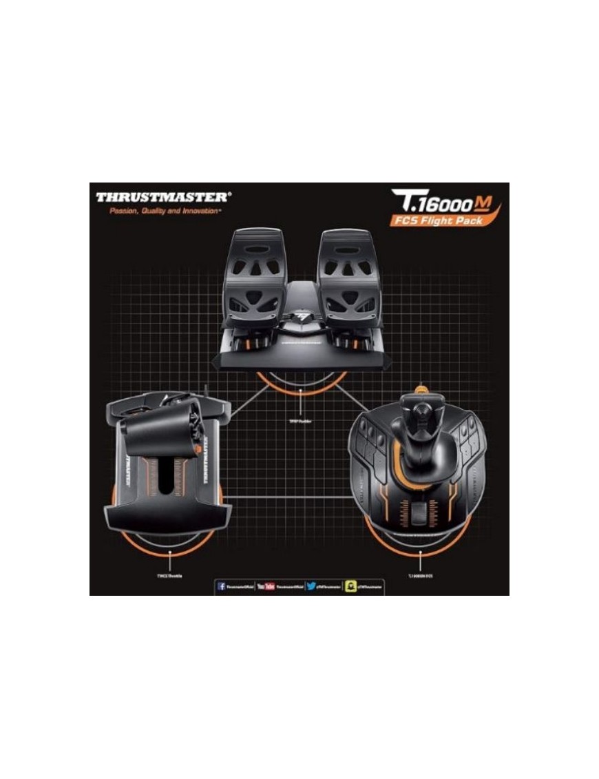 PACK THRUSTMASTER T16000M FCS FLIGHT PACK - STICK, MANETTE & PALONNIER - PC