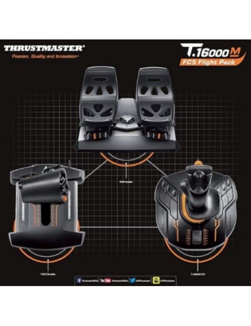 PACK THRUSTMASTER T16000M FCS FLIGHT PACK - STICK, MANETTE & PALONNIER - PC