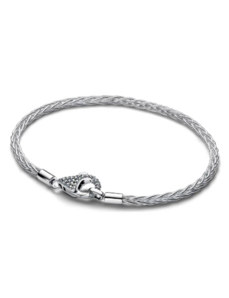 BRACELET PANDORA MAILLE QUEUE DE RENARD FERMOIR PAVE