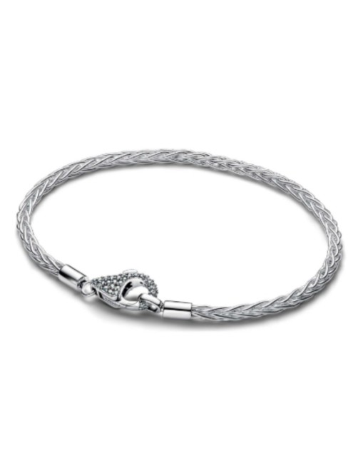 BRACELET PANDORA MAILLE QUEUE DE RENARD FERMOIR PAVE